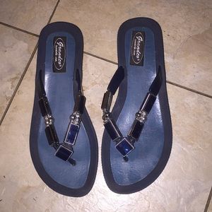 Very comfortable bejeweled sandals